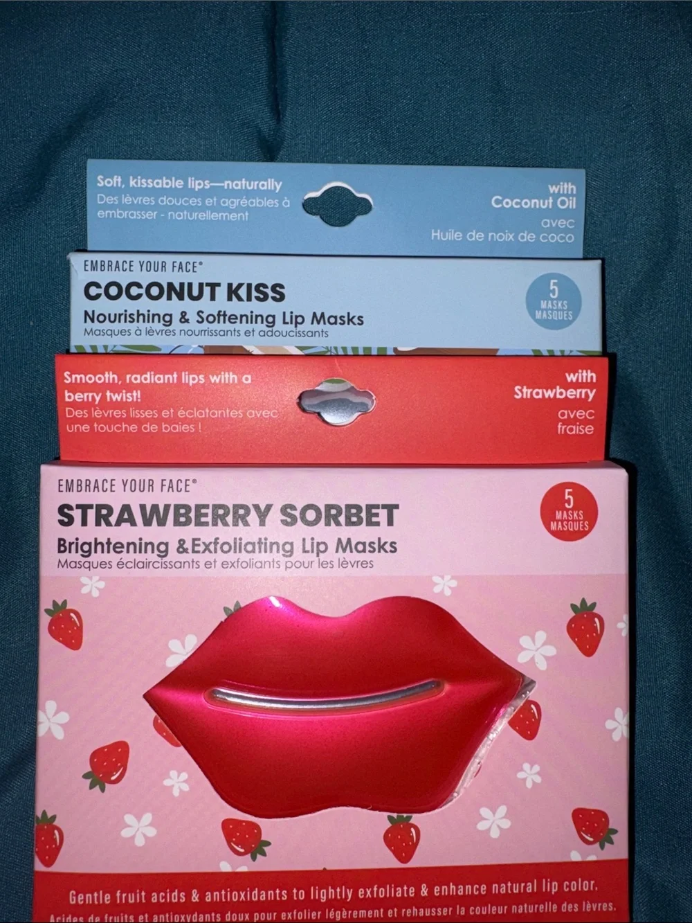 Embrace Your Face - Strawberry Sorbet & Coconut Kiss Lip Masks - 2 x 5